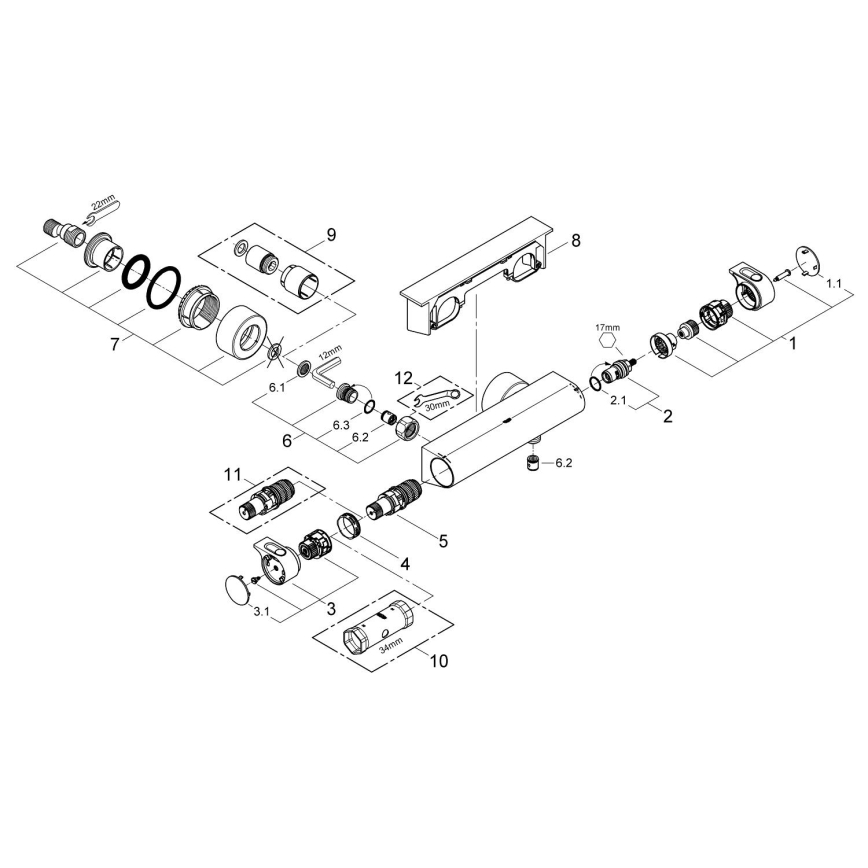 GROHE 34469001 - Termostatska tuš miješalica GROHTHERM 2000 DN 15 krom