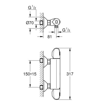 GROHE 34550000 - Termostatska miješalica za tuš GROHTHERM 1000 DN 15 krom