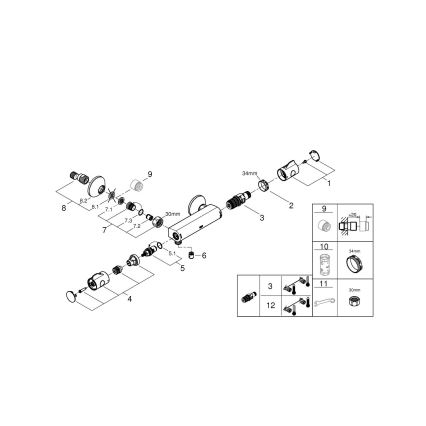 GROHE 34558000 - Termostatska tuš baterija GROHTHERM 800 DN 15 sjajni krom