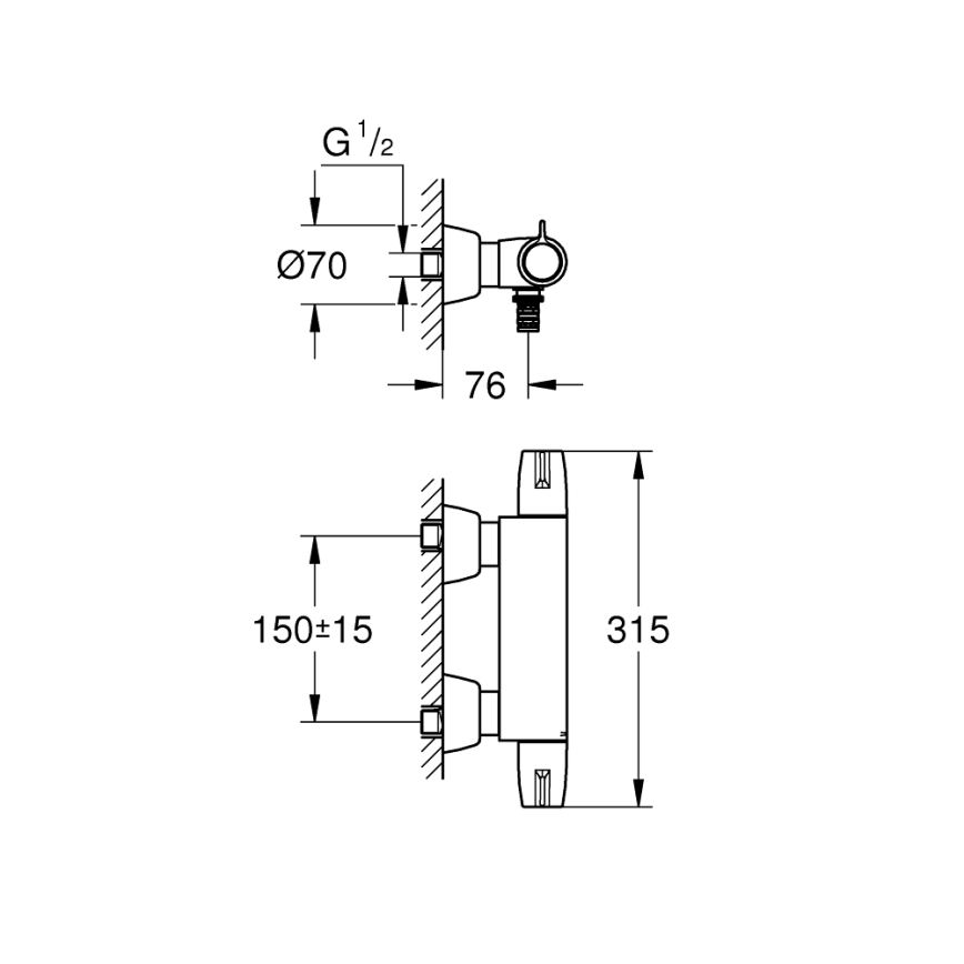 GROHE 34666000 - Termostatska medicinska baterija DN 15, sjajni krom
