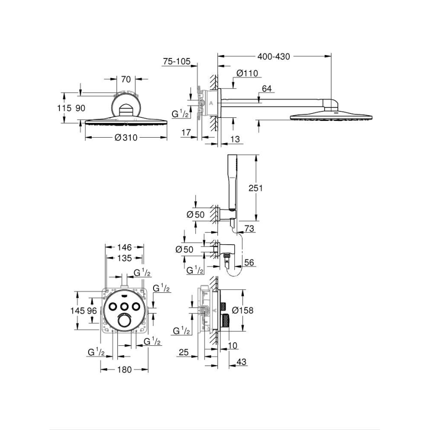 GROHE 34709000 - Set za tuširanje SMARTCONTROL Perfect sjajni krom