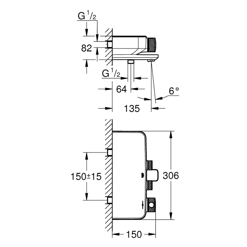GROHE 34718000 - Termostatska baterija za kadu GROHTHERM SMARTCONTROL 12” krom
