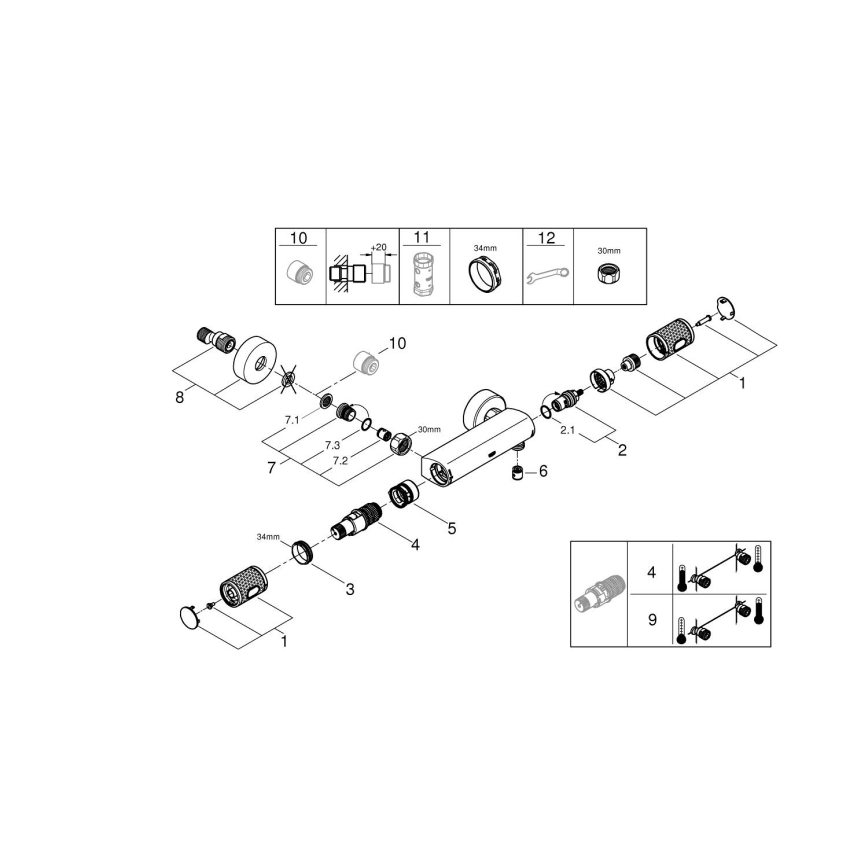 GROHE 34790000 - Termostatska tuš miješalica PRECISION FEEL DN 15 krom