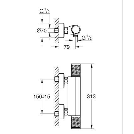 GROHE 34790000 - Termostatska tuš miješalica PRECISION FEEL DN 15 krom