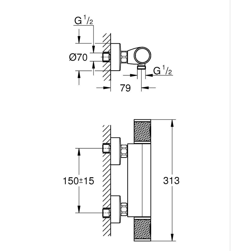 GROHE 34790000 - Termostatska tuš miješalica PRECISION FEEL DN 15 krom