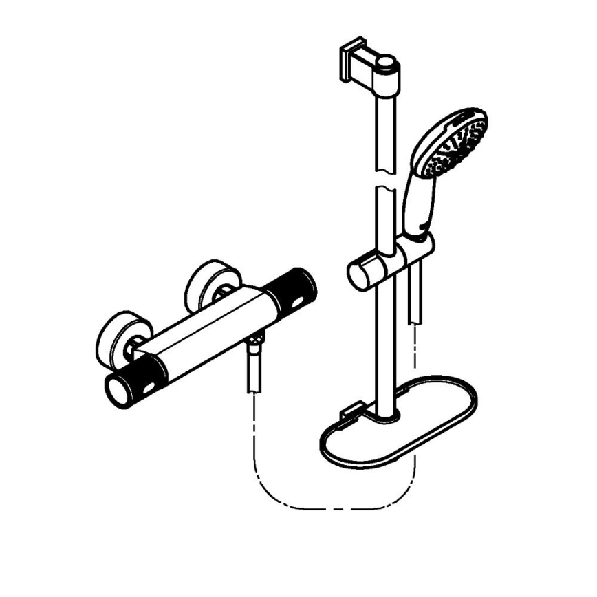 GROHE 34791001 - Termostatski tuš set PRECISION FEEL 600 mm krom