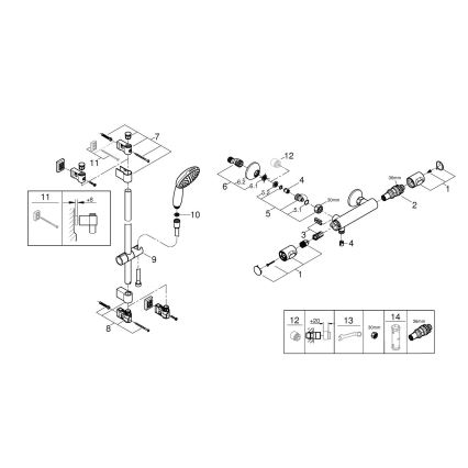GROHE 34800001 - Tuš set s termostatskom baterijom PRECISION FLOW 600 mm, sjajni krom