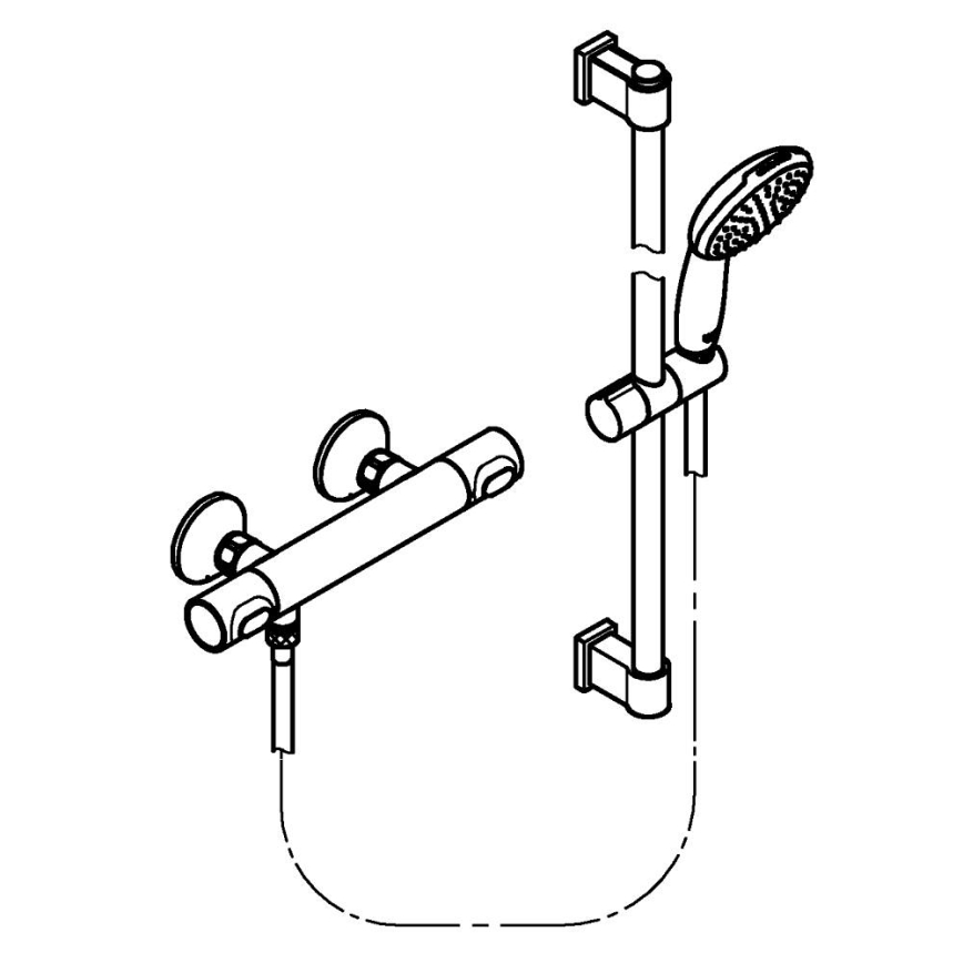 GROHE 34800001 - Tuš set s termostatskom baterijom PRECISION FLOW 600 mm, sjajni krom
