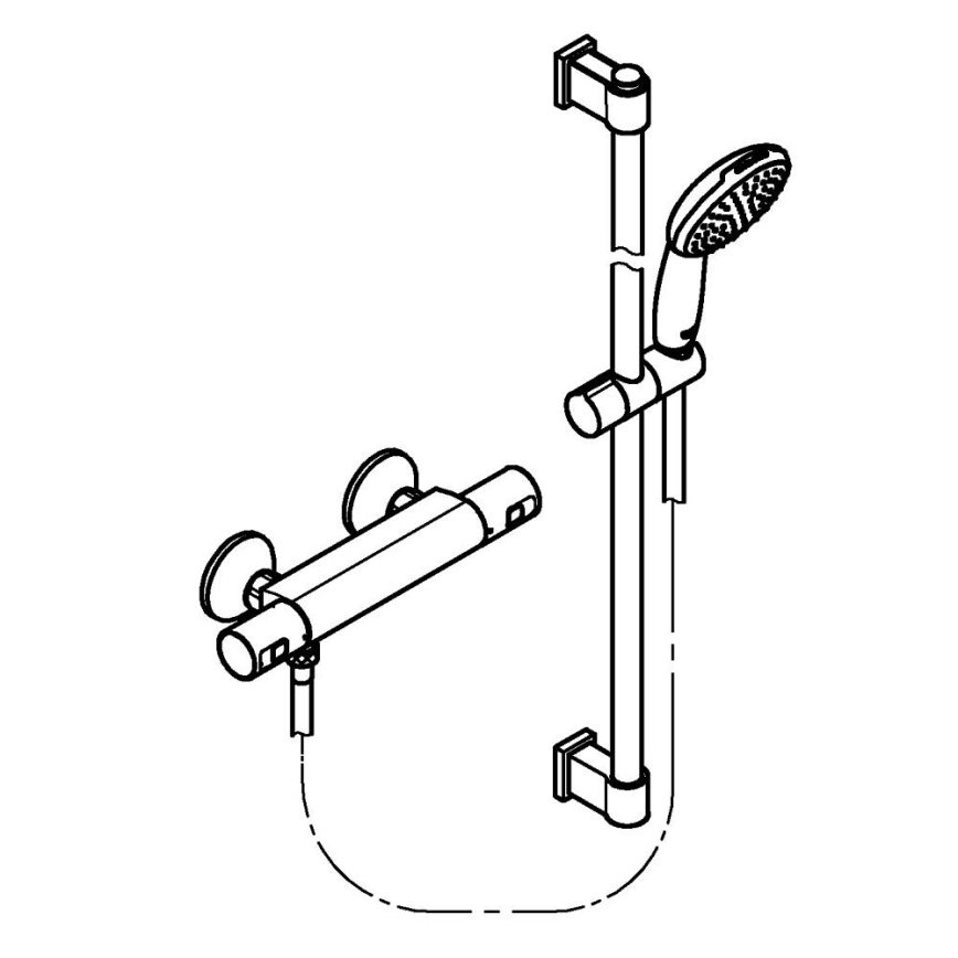 GROHE 34854001 - Set za tuširanje s termostatskom miješalicom PRECISION START 900 mm polirani krom