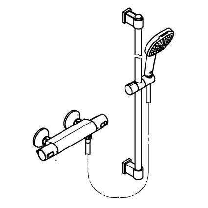 GROHE 34855003 - Set za tuširanje s termostatskom miješalicom PRECISION TREND 150 mm sjajni krom