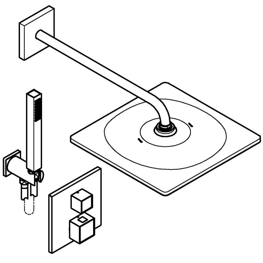GROHE 34879000 - Ugradbeni tuš sustav PRECISION CUBE 310 × 310 mm krom