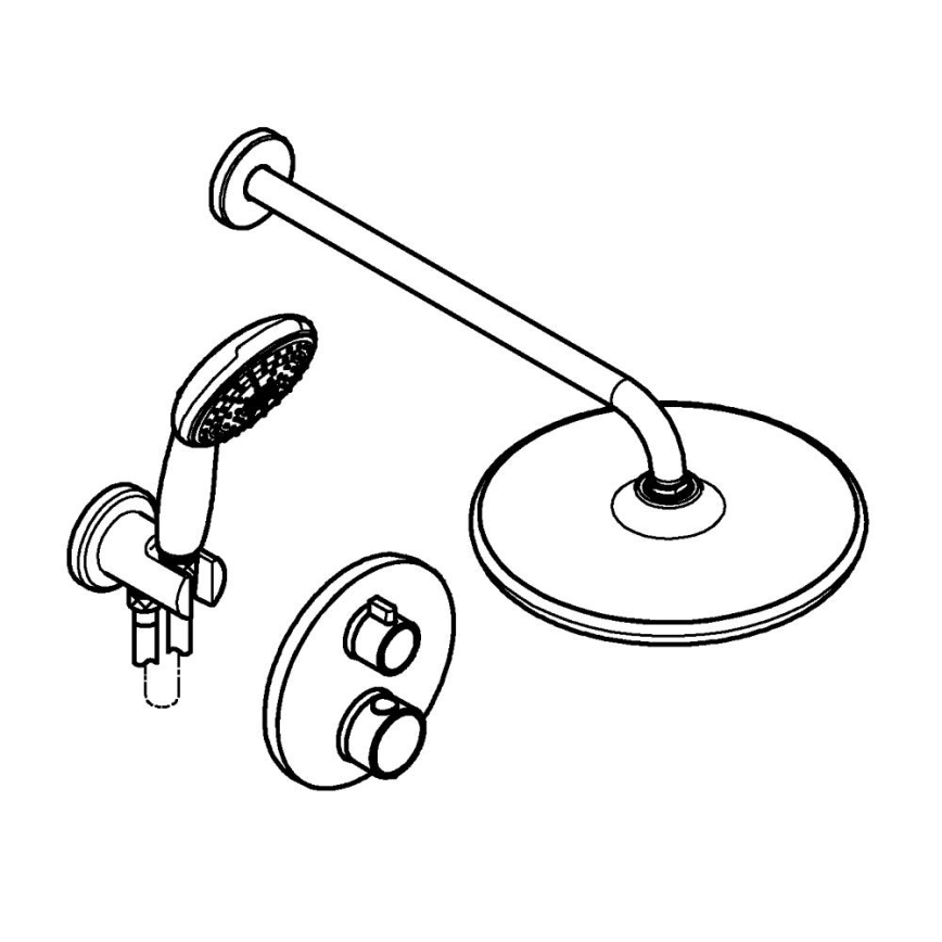 GROHE 348832430 - Set za tuširanje VITALIO START 250 mm crna