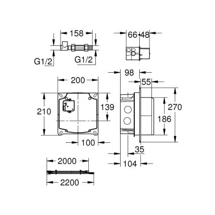 GROHE 36264001 - Podžbukni ugradbeni sustav ESSENSE E, sjajni krom