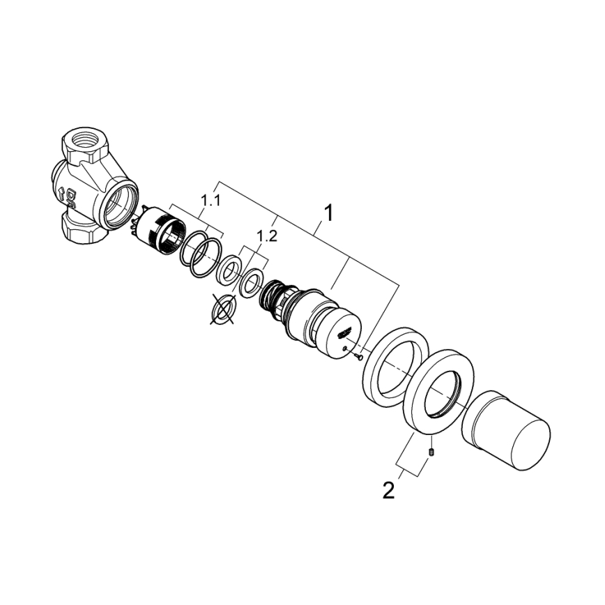 GROHE 36268000 - Automatski zatvarajući prolazni ventil EUROECO COSMOPOLITAN T DN 15, krom
