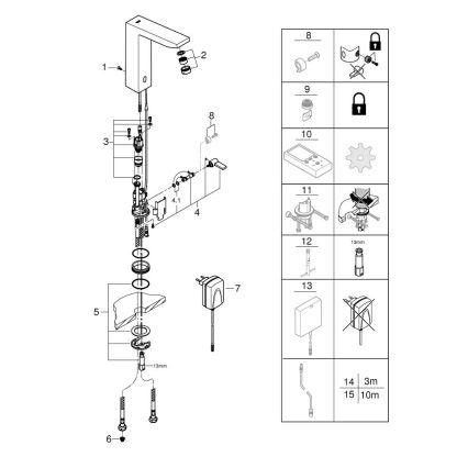 GROHE 36440000 - Infra elektronička slavina za umivaonik EUROCUBE E DN 15, krom