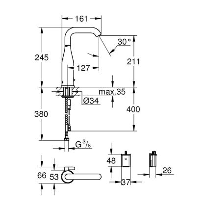 GROHE 36445000 - Infra elektronička umivaonička slavina ESSENCE E sjajni krom