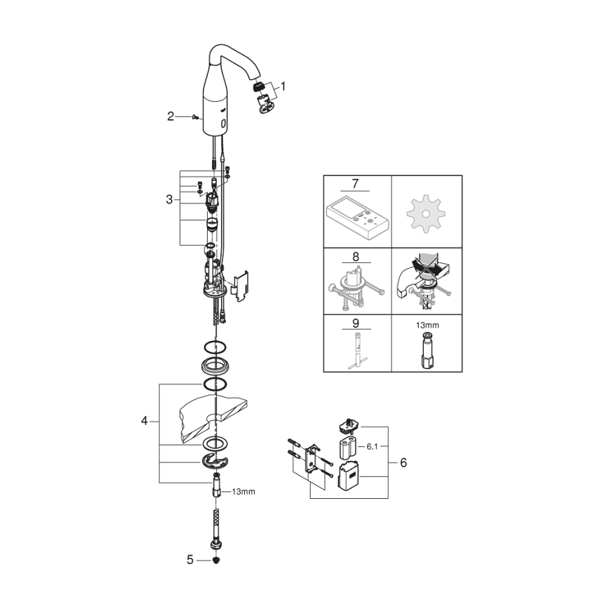 GROHE 36446000 - Infracrvena elektronička miješalica ESSENCE E sjajni krom