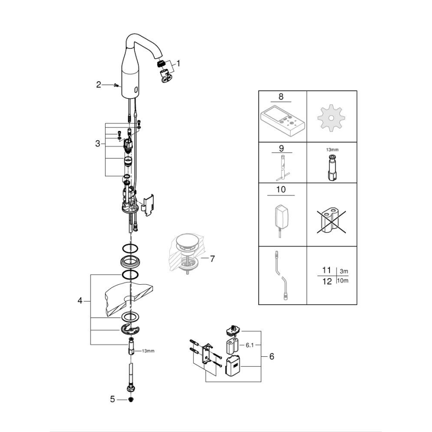 GROHE 36446000 - Infracrvena elektronička miješalica ESSENCE E sjajni krom