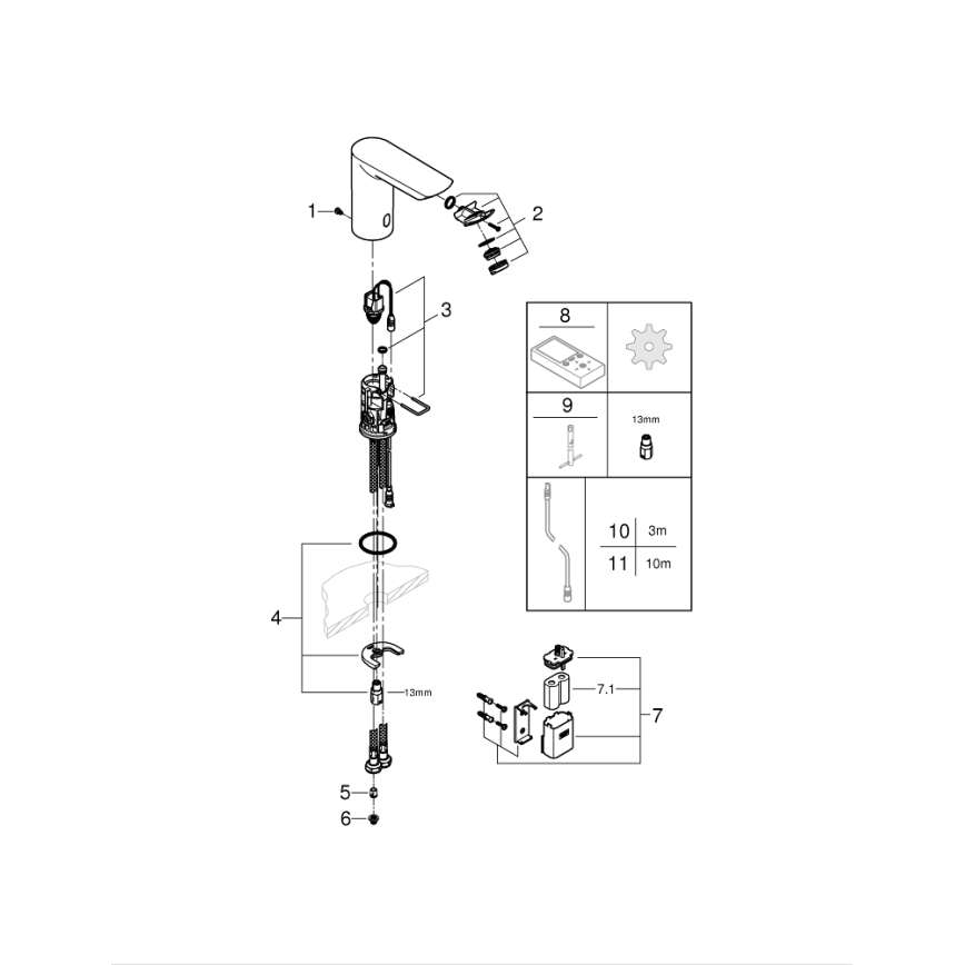 GROHE 36452000 - infracrvena elektronička slavina za umivaonik BAU COSMOPOLITAN E, krom