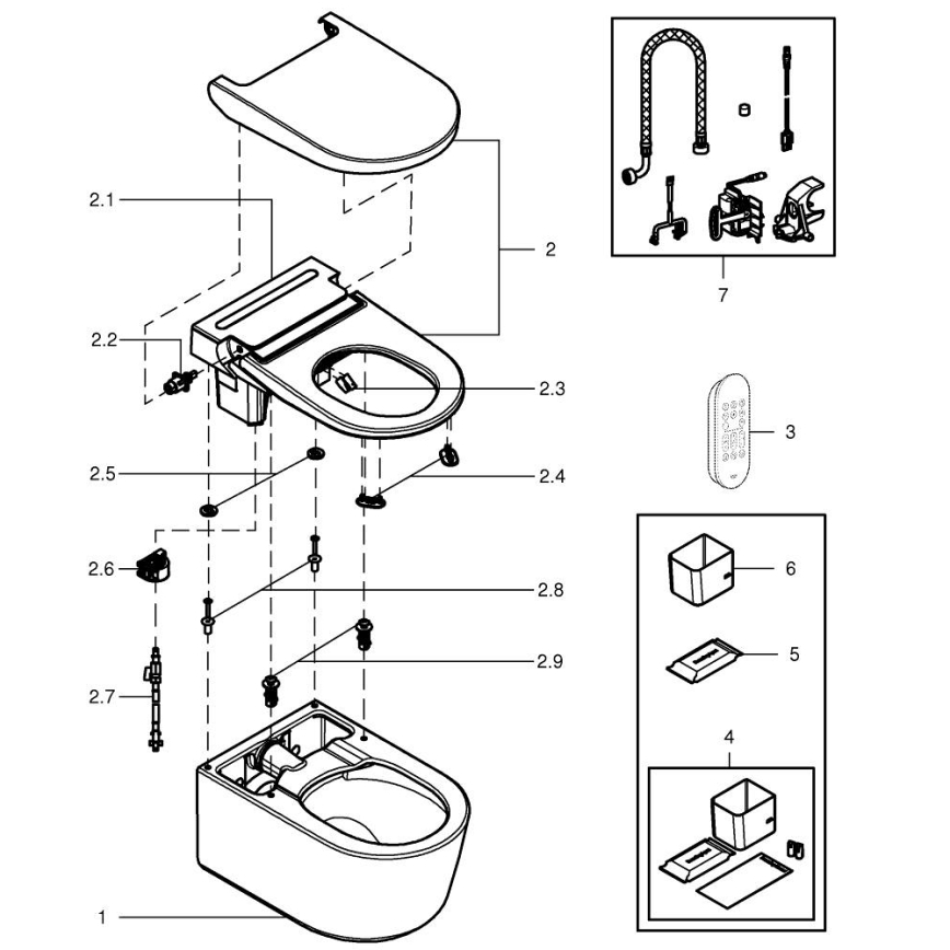 GROHE 36507SH0 - WC s tušem SENSIA 600 × 387 × 403 mm keramika/bijela
