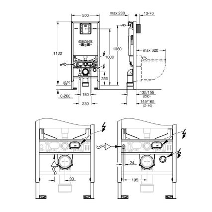 GROHE 36509SH0 - Toaletni sustav Sensia s tušem, set 4u1 RAPID SLX 1,13 m