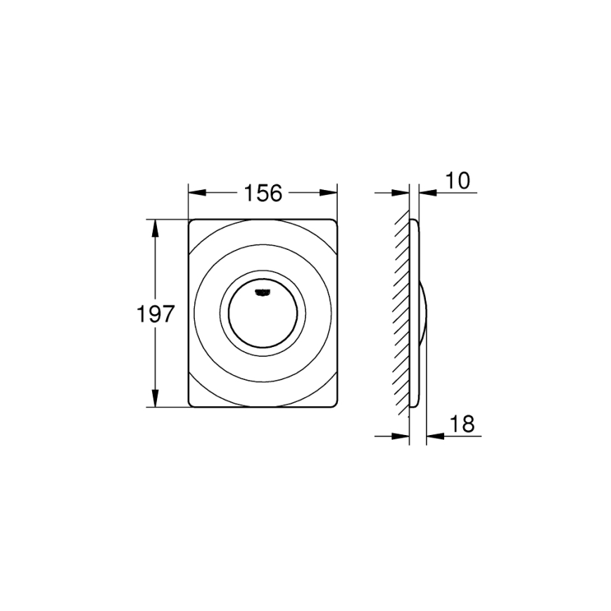 GROHE 37063000 - Tipka za ispiranje SURF 156 × 197 mm, sjajni krom