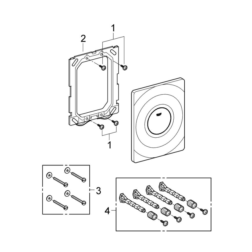 GROHE 37063SH0 - Tipka za ispiranje SURF 156 × 197 mm bijela