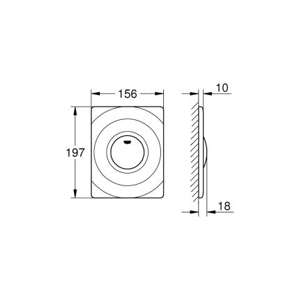 GROHE 37063SH0 - Tipka za ispiranje SURF 156 × 197 mm bijela