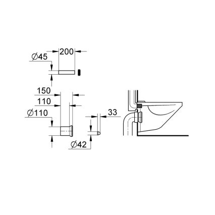 GROHE 37104K00 - Set za dovod i odvod za WC, crni