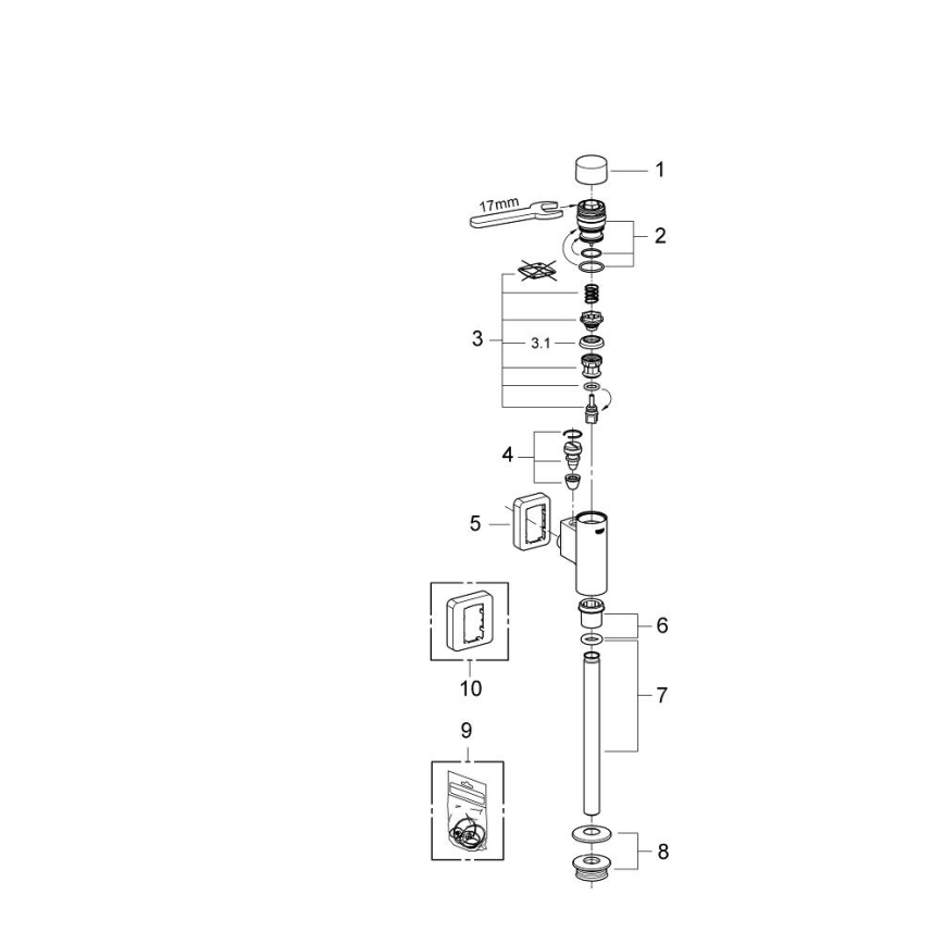 GROHE 37339000 - Ispirač za pisoar RONDO 12” sjajni krom