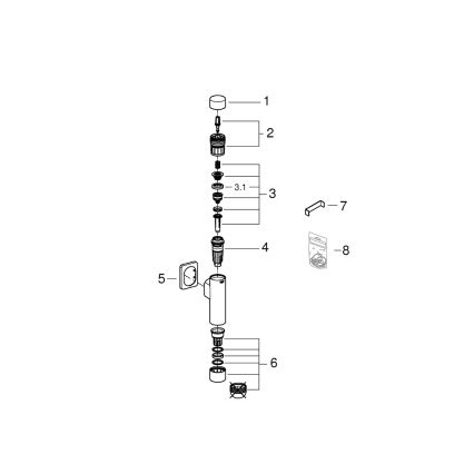 GROHE 37349000 - Tlakom potpomognuti ispušni ventil RONDO A.S. 3” sjajni krom
