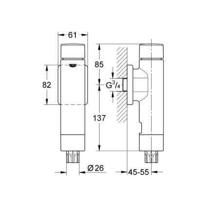 GROHE 37349000 - Tlakom potpomognuti ispušni ventil RONDO A.S. 3” sjajni krom