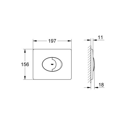 GROHE 38506000 - Tipka za ispiranje SKATE AIR 156 × 197 mm sjajni krom