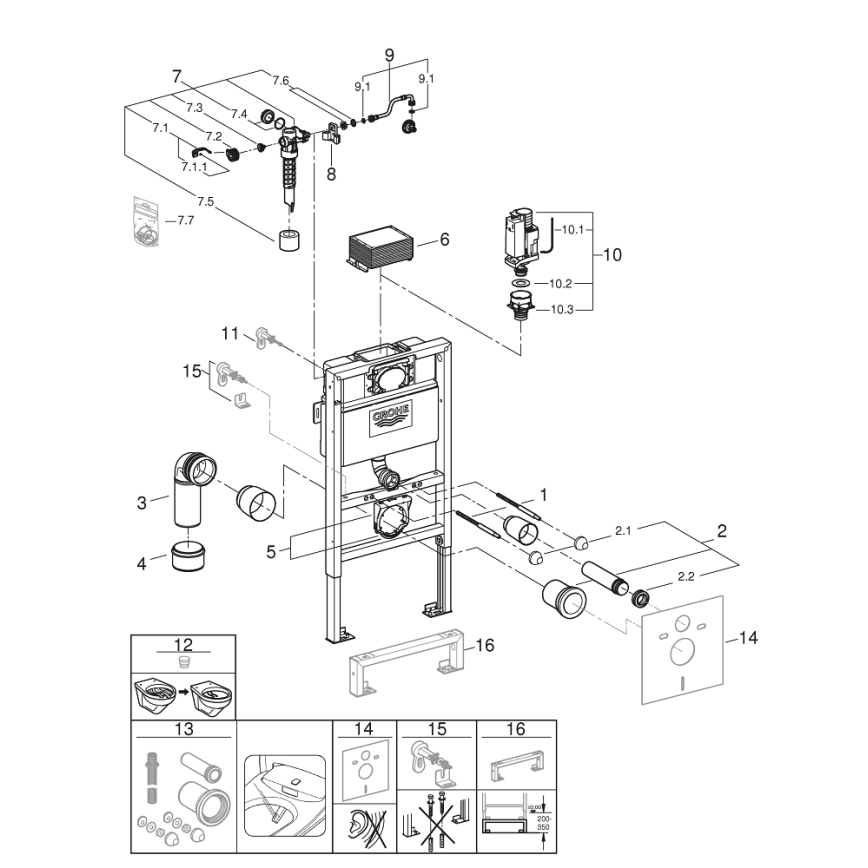 GROHE 38526000 - WC modul RAPID SL 0,82 m bijela