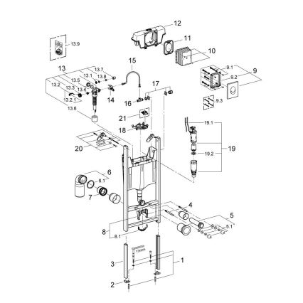 GROHE 3855800M - Zidni priključak RAPID SL 130-230 mm sjajni krom