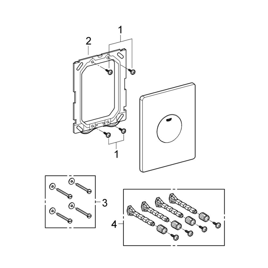GROHE 38573SH0 - Tipka za ispiranje SKATE 156 × 197 mm bijela