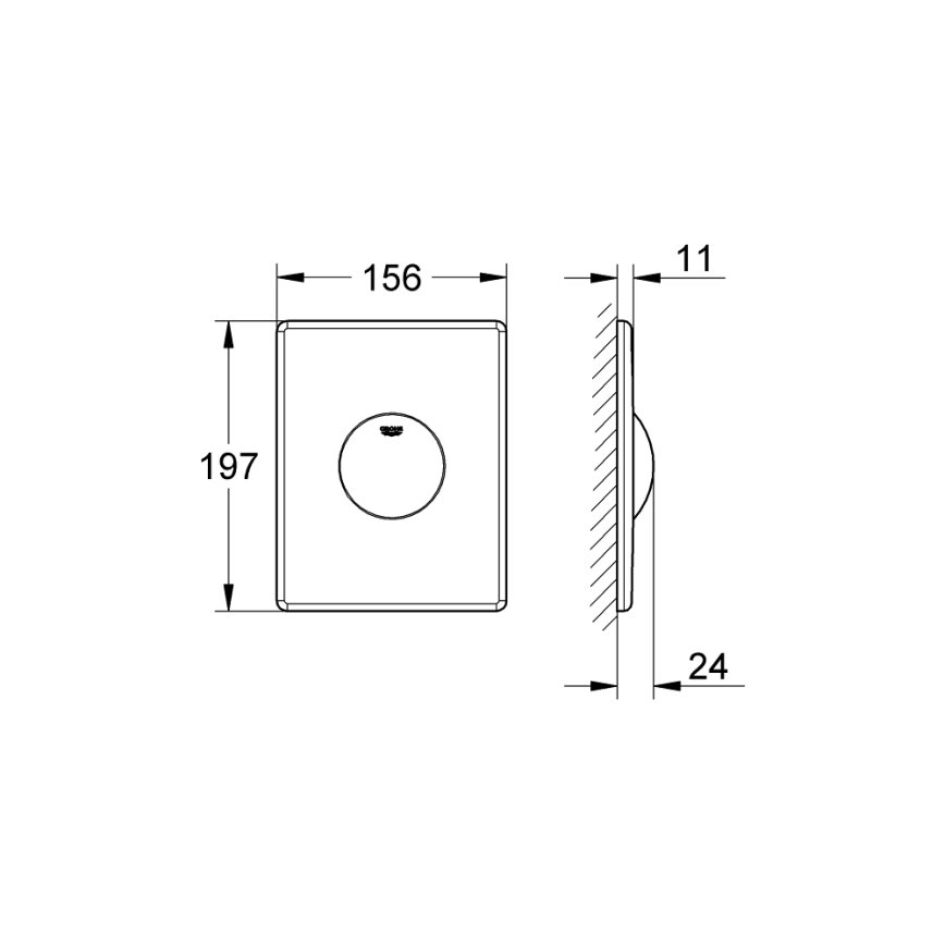 GROHE 38573SH0 - Tipka za ispiranje SKATE 156 × 197 mm bijela
