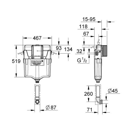 GROHE 38661000 - Vodokotlić GD 2