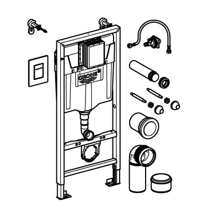 GROHE 38811KF0 - Set 3 u 1 WC SOLIDO 1,13 m crna