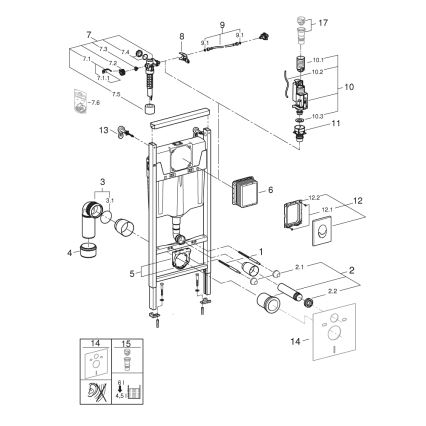 GROHE 38839000 - Komplet 3 u 1 za WC RAPID SL 1,13 m