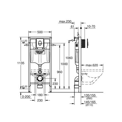 GROHE 38839000 - Komplet 3 u 1 za WC RAPID SL 1,13 m