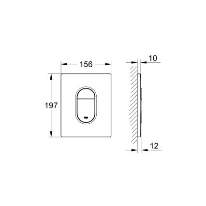 GROHE 38844000 - Tipka za ispiranje ARENA COSMOPOLITAN 156 × 197 mm krom