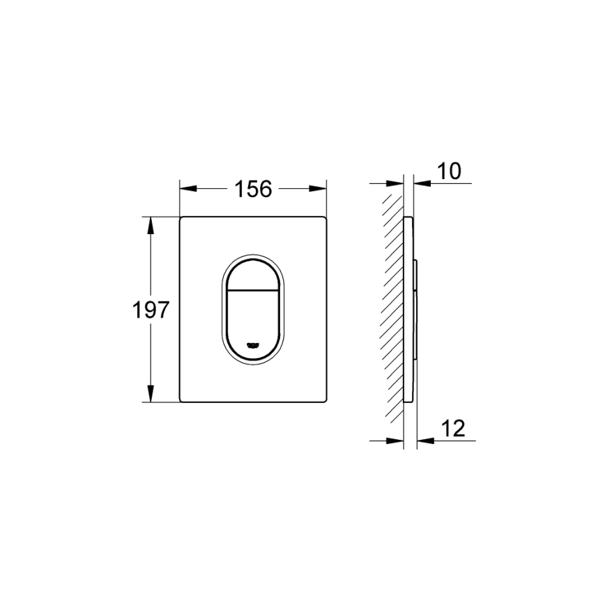 GROHE 38844000 - Tipka za ispiranje ARENA COSMOPOLITAN 156 × 197 mm krom