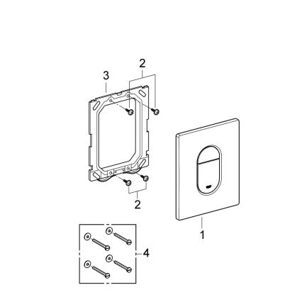 GROHE 38844000 - Tipka za ispiranje ARENA COSMOPOLITAN 156 × 197 mm, kromirano