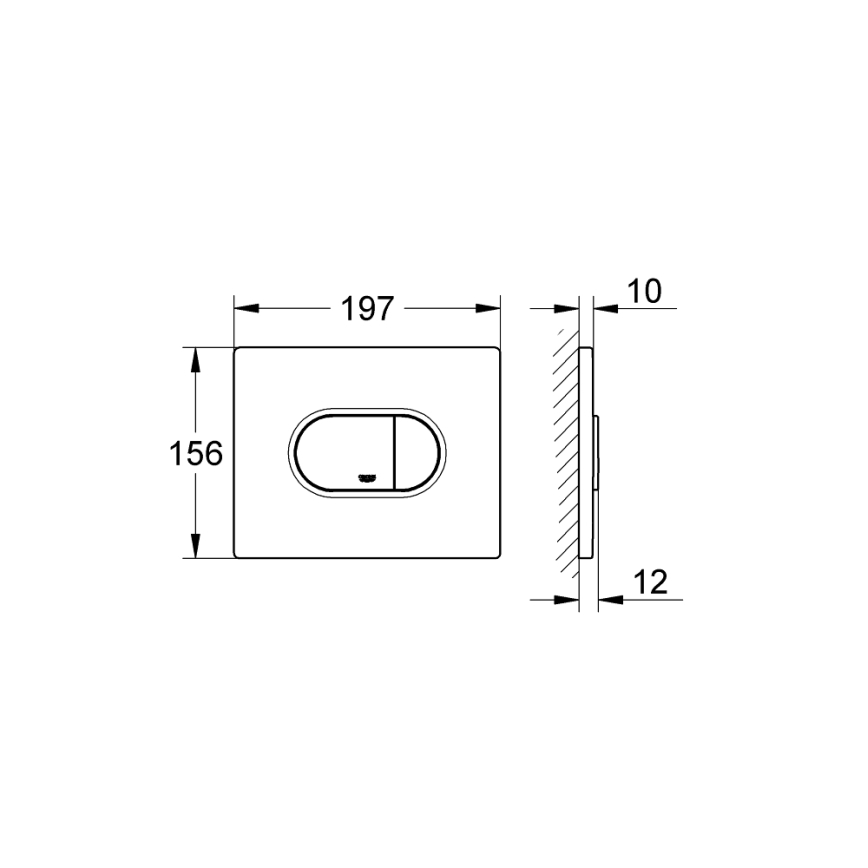 GROHE 38858SH0 - tipka za ispiranje ARENA COSMOPOLITAN 156 × 197 mm bijela