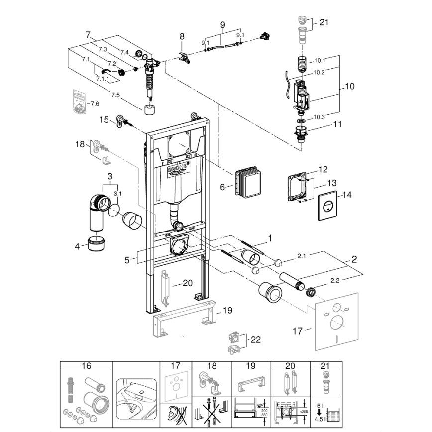 GROHE 38860000 - Set 3 u 1 RAPID SL 1,13 m