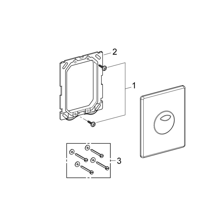 GROHE 38862000 - Tipka za ispiranje SKATE 156 × 197 mm sjajni krom