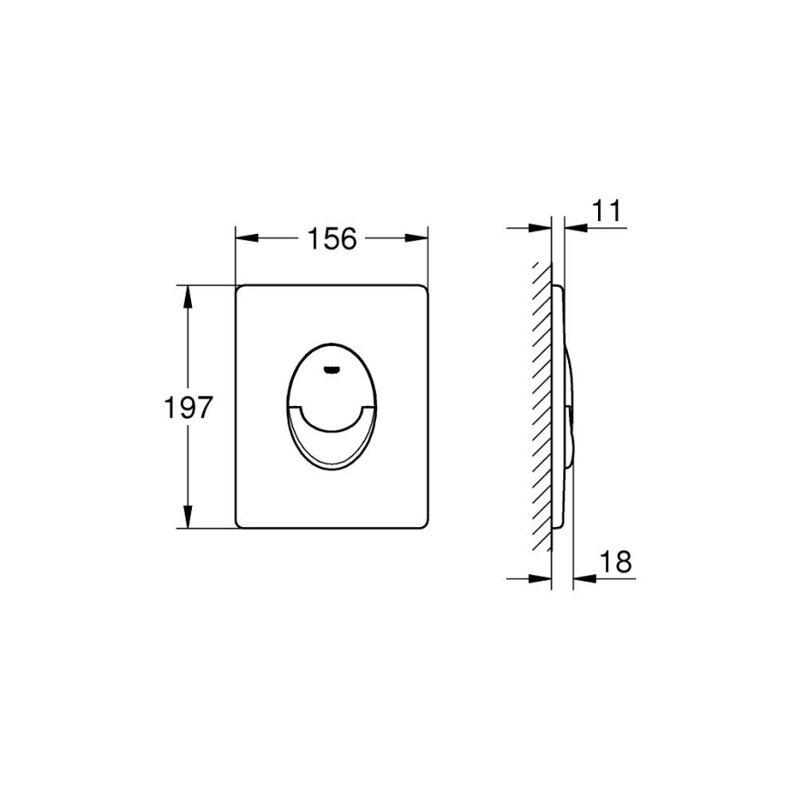 GROHE 38964KF0 - Tipka za ispiranje START 156 × 197 mm phantom crna