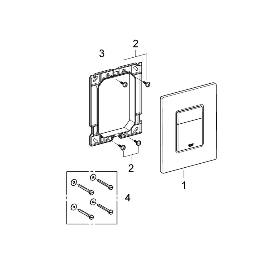 GROHE 38966000 - Tipka EVEN 156 × 197 mm sjajni krom