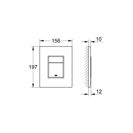 GROHE 38966000 - Tipka EVEN 156 × 197 mm sjajni krom